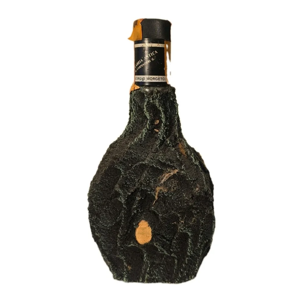 Vintage Giorgio Morgeto Amaro Tutterbe di Calabria Faux Bark Bottle Mid Century